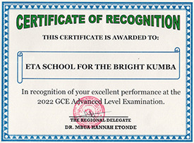 2022 Certificate of Recognition - Advanced Level